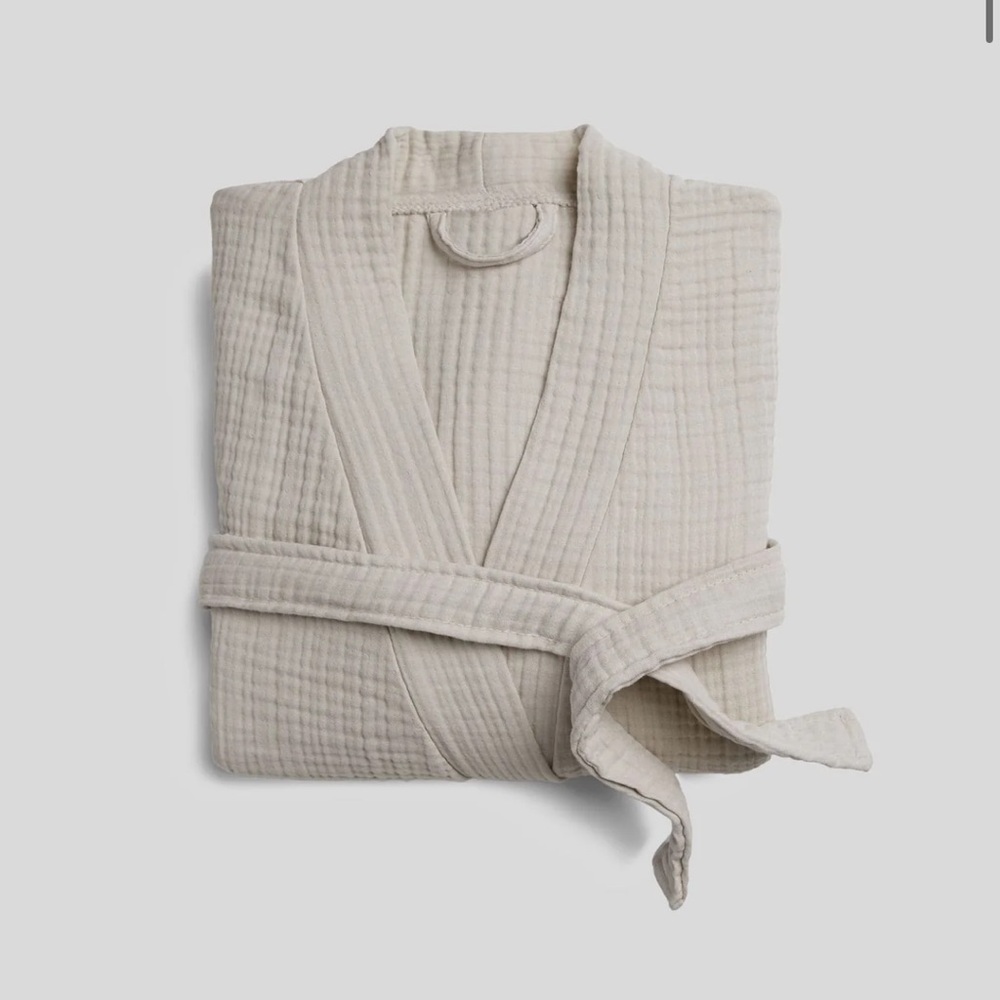 White Textured Robe from Parachute